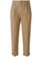 Aspesi High Rise Cropped Pants - Brown