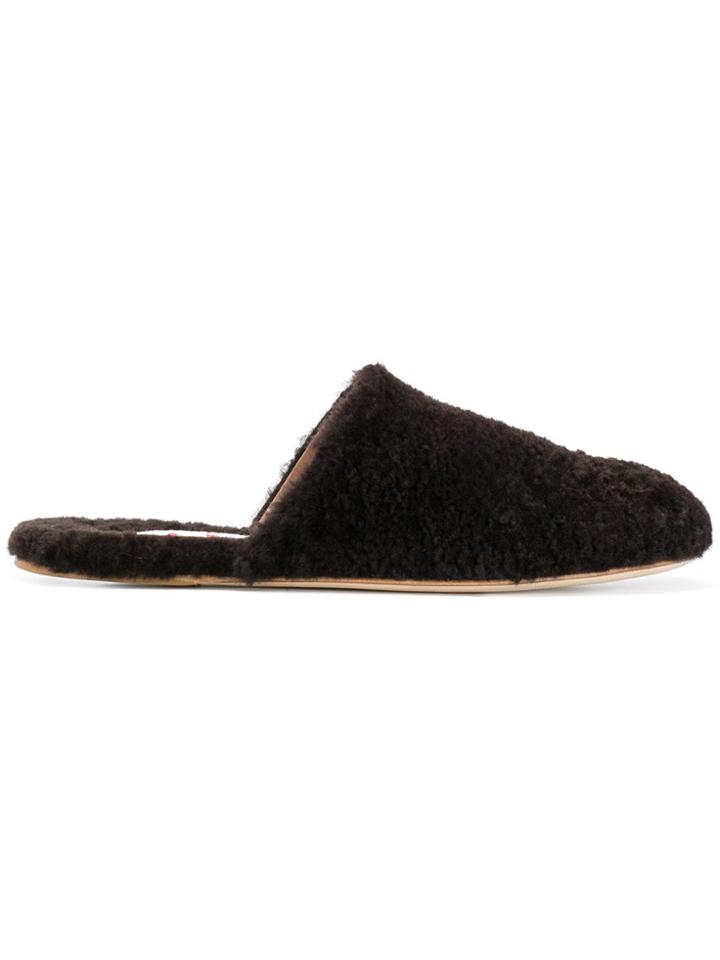 Marni Fur Mules - Brown