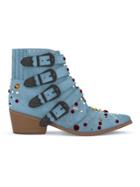 Toga Pulla Studded Western Boots - Blue