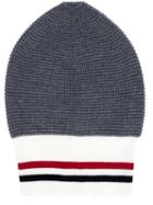 Moncler Gamme Bleu Ribbed Striped Beanie, Men's, Black, Virgin Wool