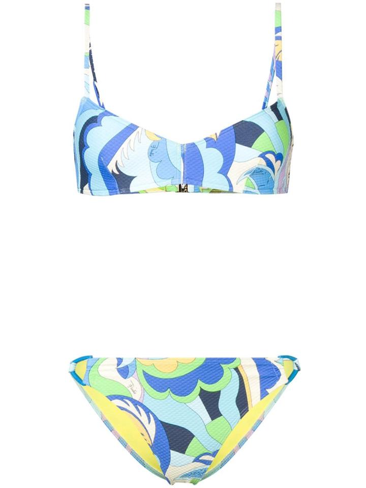 Emilio Pucci Abstract Print Bikini - Blue