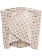 Jw Anderson Exclusive Windowpane Wrap Cape - Neutrals