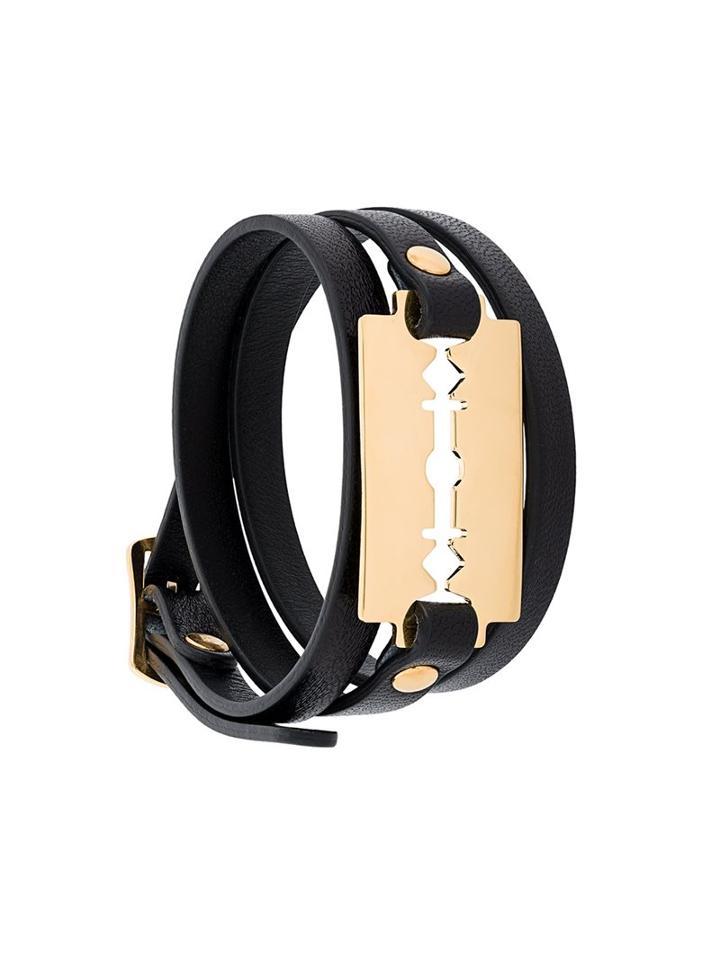 Mcq Alexander Mcqueen 'razor' Triple Wrap Bracelet, Women's, Black