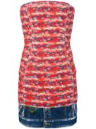 Dsquared2 Fitted Dress With Denim Hem