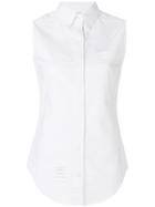 Thom Browne Sleeveless Grosgrain Oxford Shirt - White