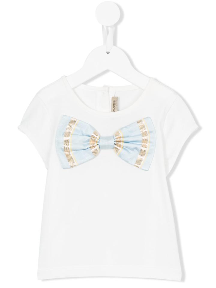 Hucklebones London - Bow Detail T-shirt - Kids - Cotton/spandex/elastane/modal - 10 Yrs, White