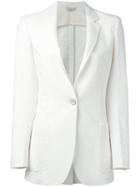 Tonello - Classic Single Button Blazer - Women - Cotton/spandex/elastane/cupro - 42, Women's, White, Cotton/spandex/elastane/cupro