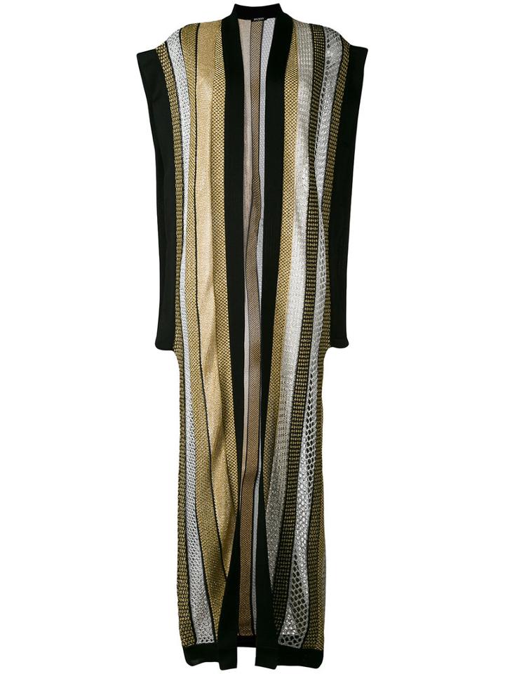 Balmain - Drop Hole Duster Cradigan - Women - Polyamide/viscose/metallized Polyester - 36, Black, Polyamide/viscose/metallized Polyester