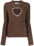 Courrèges Stitched Heart Jumper - Brown