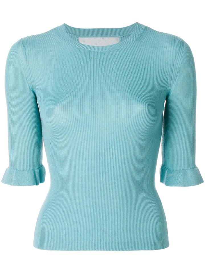 Red Valentino Tulle Insert Detail Jumper - Blue