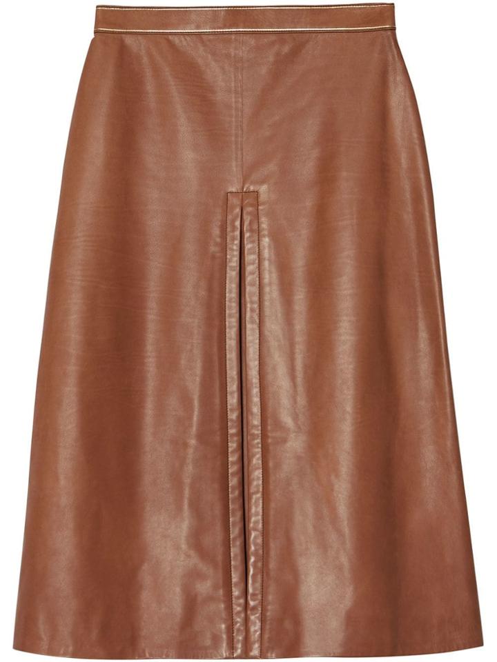 Burberry Box Pleat Mid-length Skirt - Brown