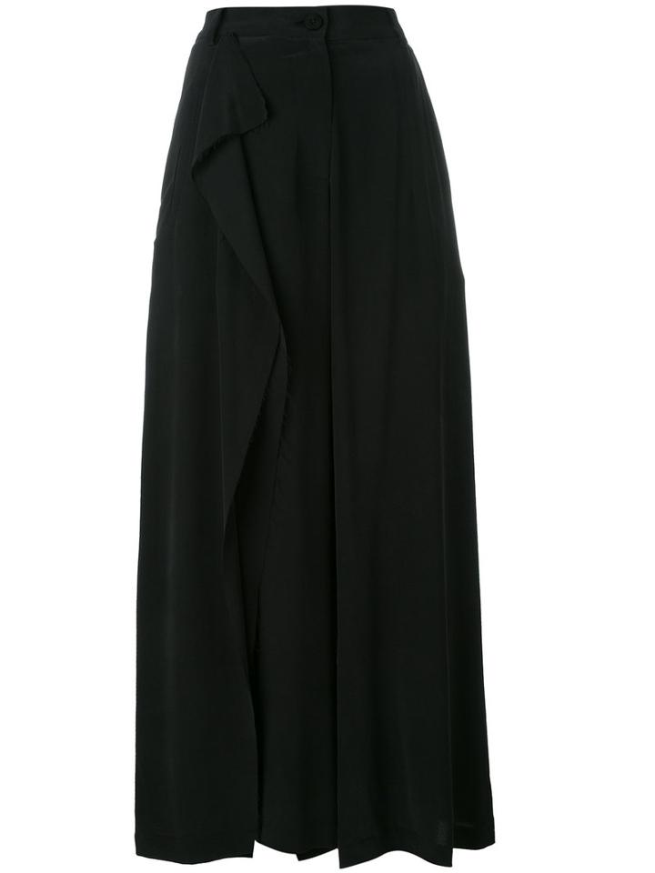Isabel Benenato High-rise Palazzo Trousers, Women's, Size: 42, Black, Silk