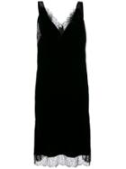 Gold Hawk Lace-trimmed Midi Dress - Black