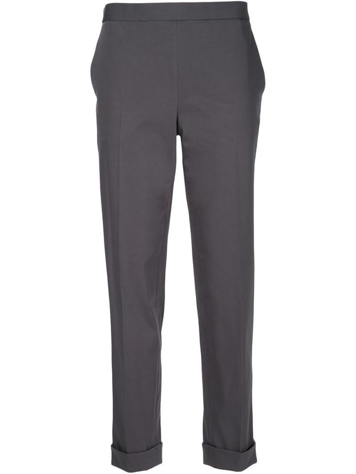 The Row Cuffed Straight Leg Trousers, Women's, Size: 4, Grey, Cotton/spandex/elastane