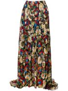 Anjuna Long Floral Skirt - Black