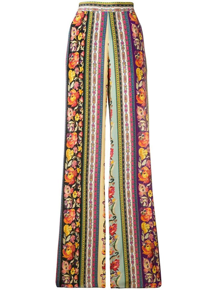 Etro Floral-print Trousers - Green