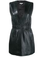 Ganni V-neck Mini Dress - Black