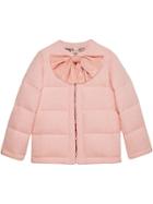 Gucci Padded Tweed Jacket With Bow - Pink