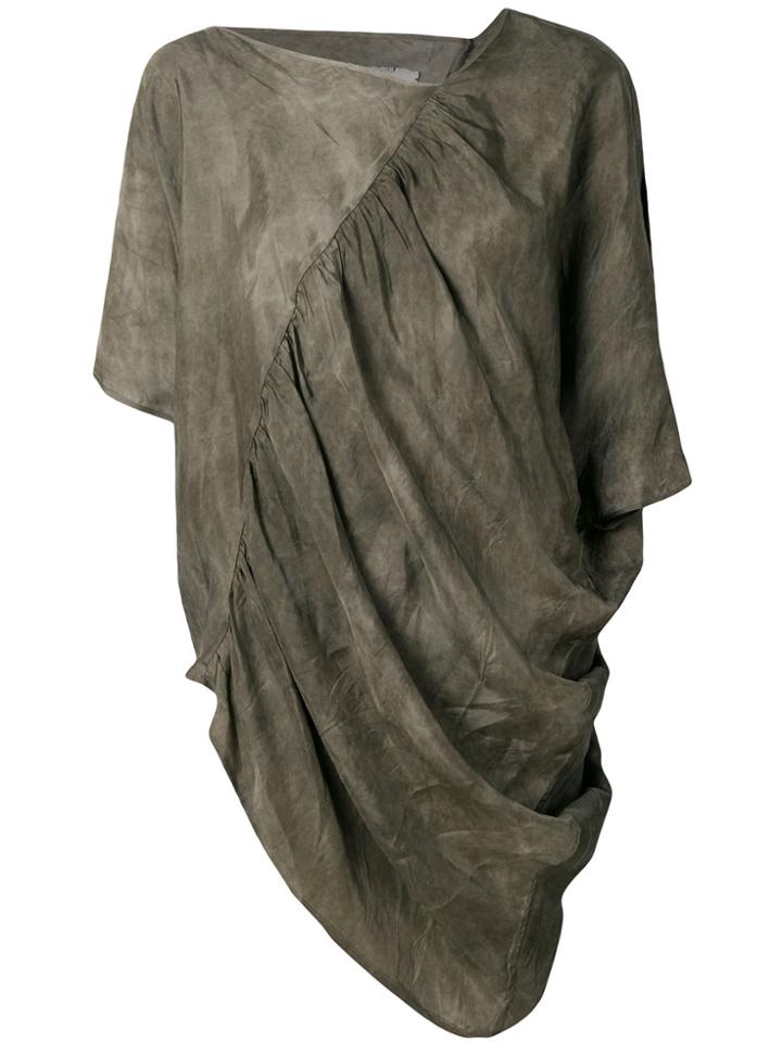 Uma Wang Taren Tie Dye Draped Top - Grey