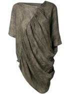 Uma Wang Taren Tie Dye Draped Top - Grey