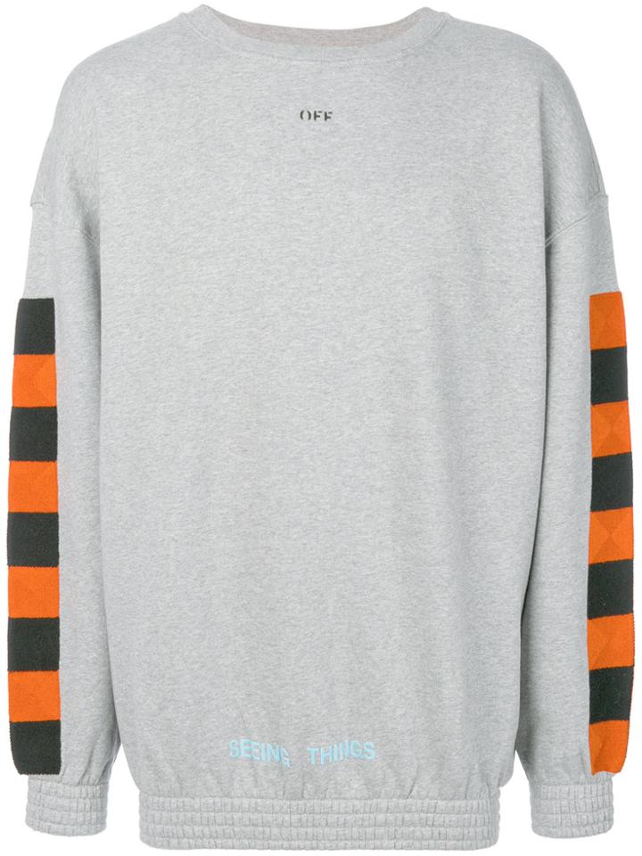 Off-white Checker Crewneck Sweatshirt - Grey