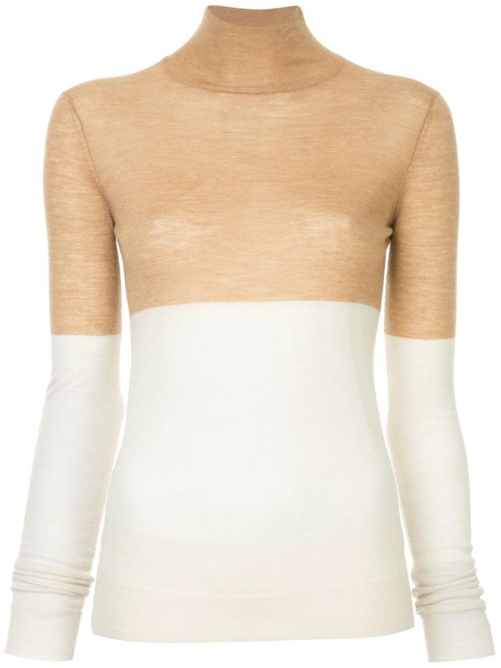 Joseph Turtle-neck Colour-block Jumper - Nude & Neutrals