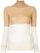 Joseph Turtle-neck Colour-block Jumper - Nude & Neutrals