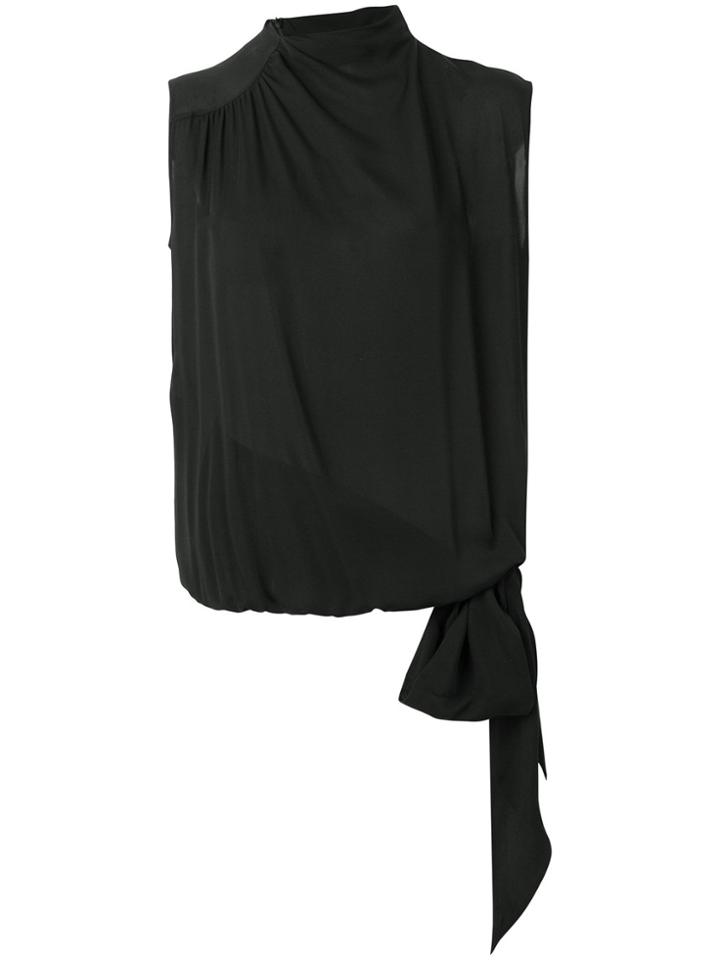 Maison Margiela Draped Bow Detail Top - Black
