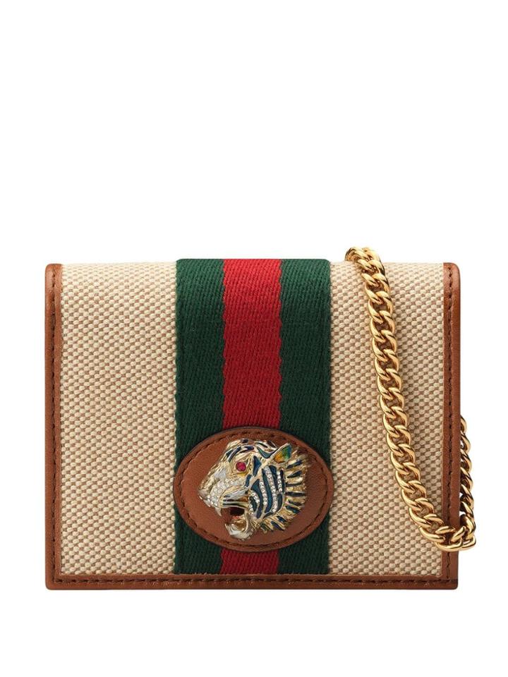 Gucci Rajah Chain Card Case - Brown