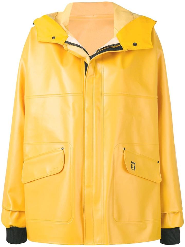 Paco Rabanne Printed Logo Raincoat - Yellow