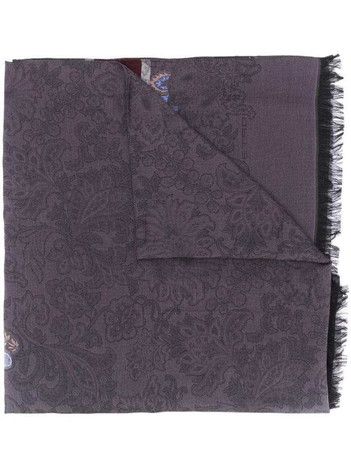 Etro Jacquard Effect Scarf - Blue