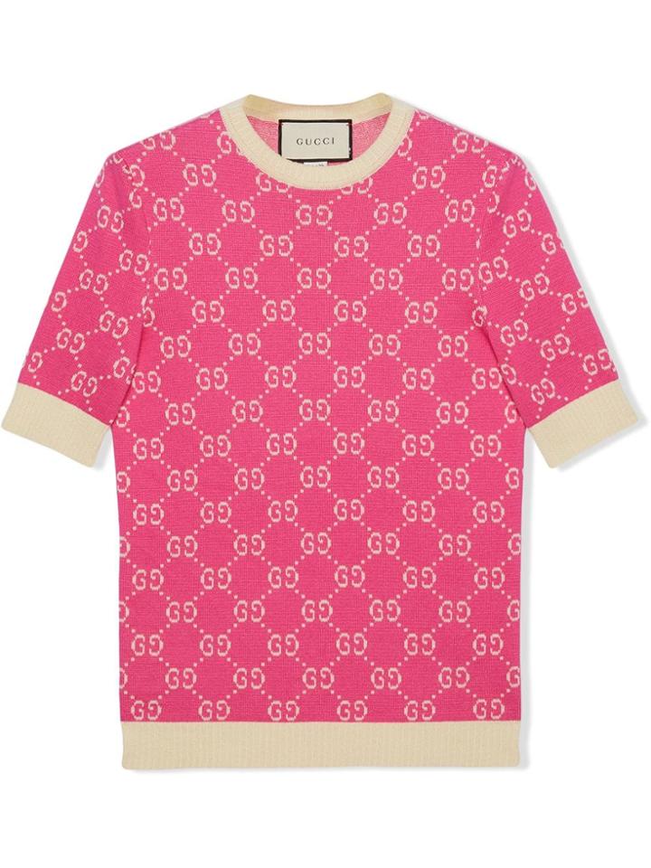 Gucci Gg Jacquard Top - Pink