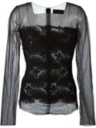 Marc Le Bihan Embroidered Sheer Blouse