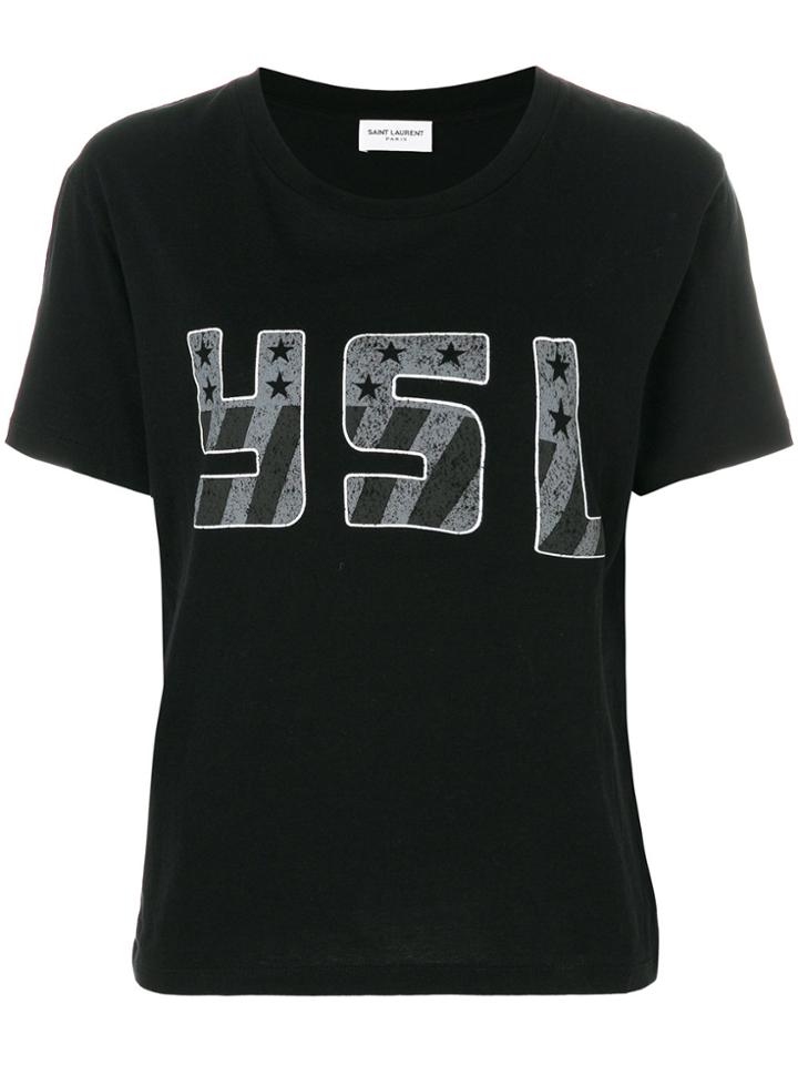 Saint Laurent Usa Logo T-shirt - Black