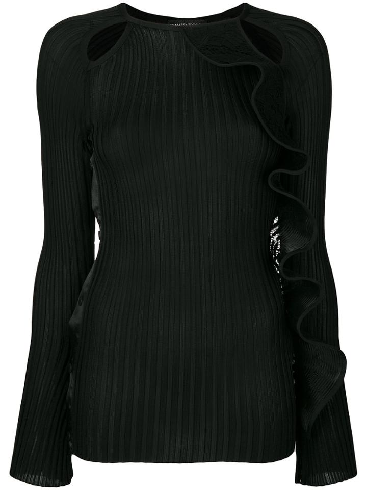 David Koma Cut Out Knitted Top - Black