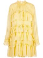Adam Lippes Tiered Ruffle Dress - Yellow