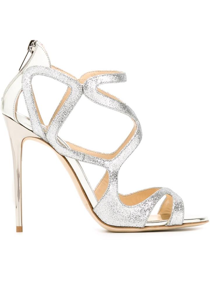 Jimmy Choo Leslie Sandals, Women's, Size: 37, Grey, Leather/pvc