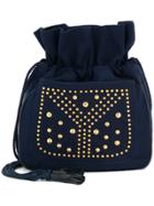 Yves Saint Laurent Vintage Studded Front Shoulder Bag - Blue