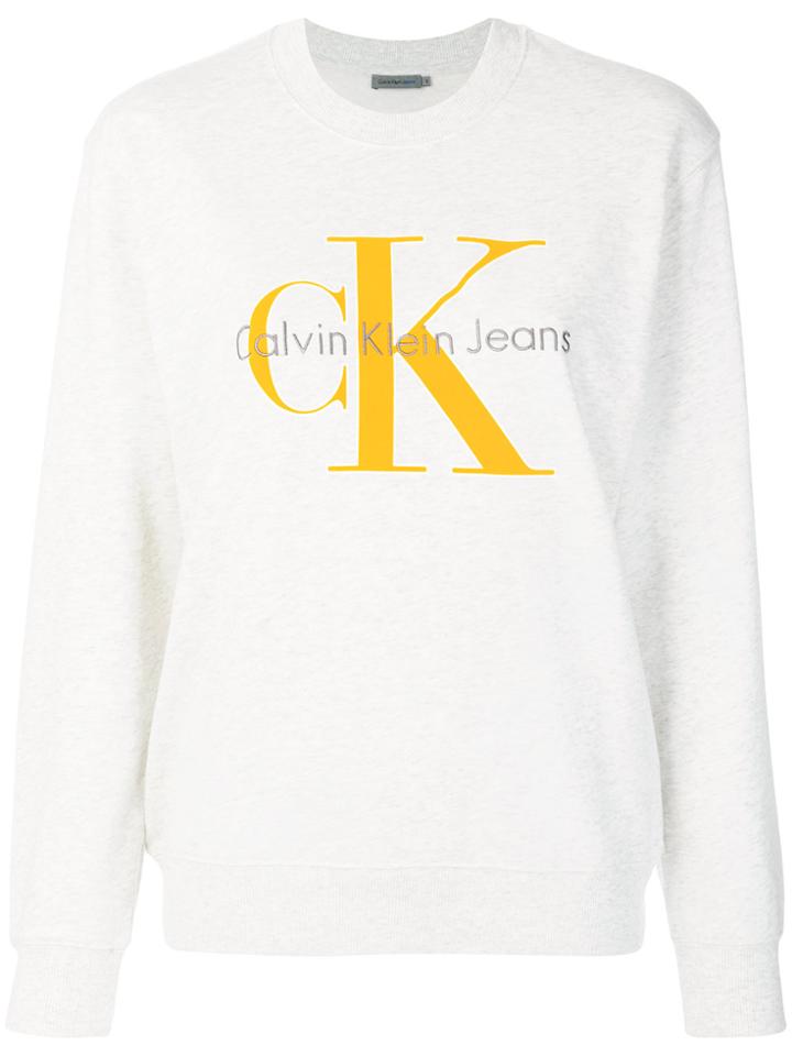 Calvin Klein Jeans Large Logo Sweatshirt - Grey