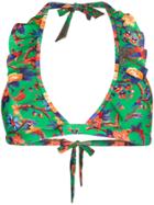 La Doublej Pavone Verde Ruffle Bikini Top - Green