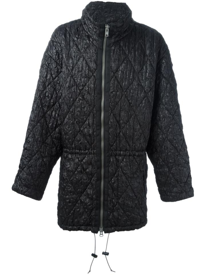 Issey Miyake Vintage Quilted Zip Coat - Black