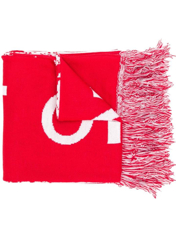 Misbhv Long Slogan Print Scarf - Red