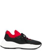 Prada Mesh Detail Low-top Sneakers - Black