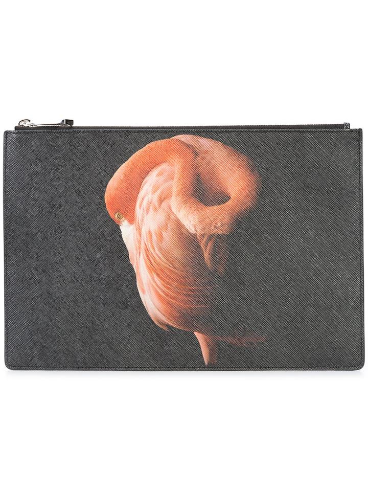 Givenchy - Flamingo Print Iconic Pouch - Women - Leather - One Size, Black, Leather