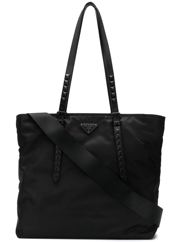 Prada Logo Shopper Tote - Black