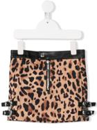 Dsquared2 Kids Teen Leopard Print Mini Skirt - Neutrals
