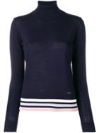 Emporio Armani Striped Trim Jumper - Blue