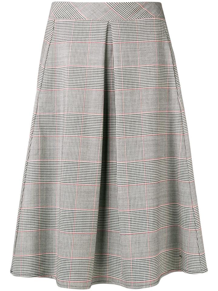 Ultràchic Tartan Pleated Midi Skirt - Grey