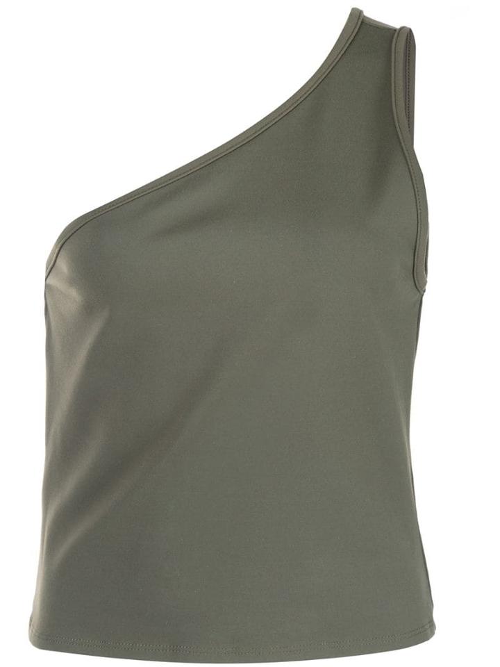 Callipygian One-shoulder Slim Top - Green