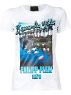 Philipp Plein Embellished Graphic Print T-shirt - Blue